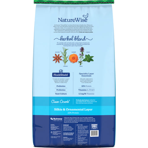 NatureWise® 22% Protein Silkie & Ornamental Layer Clean Crumb™ Poultry Feed